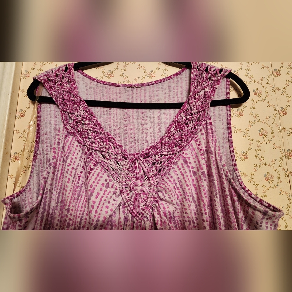 Faded Glory 3x Sleeveless Maxi Dress with Crochet/Knotted V-Neckline